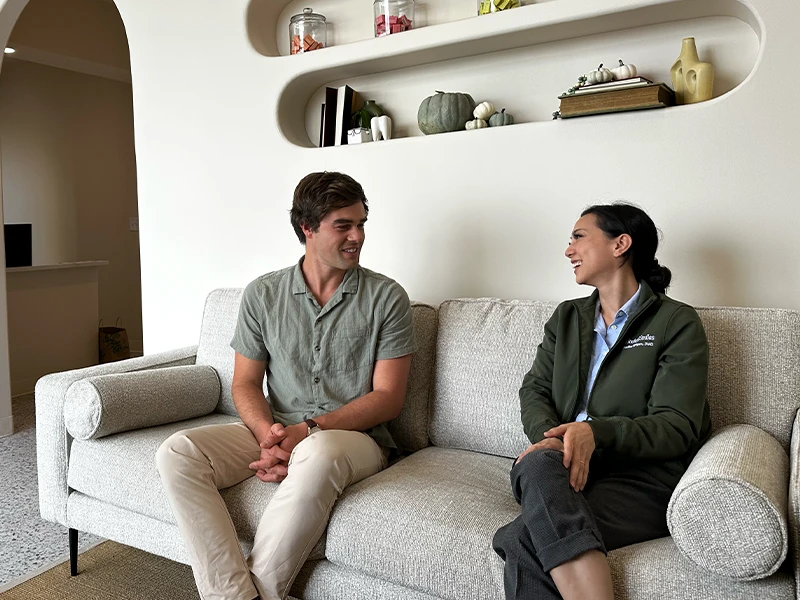 patient speaking to Dr. Pauline